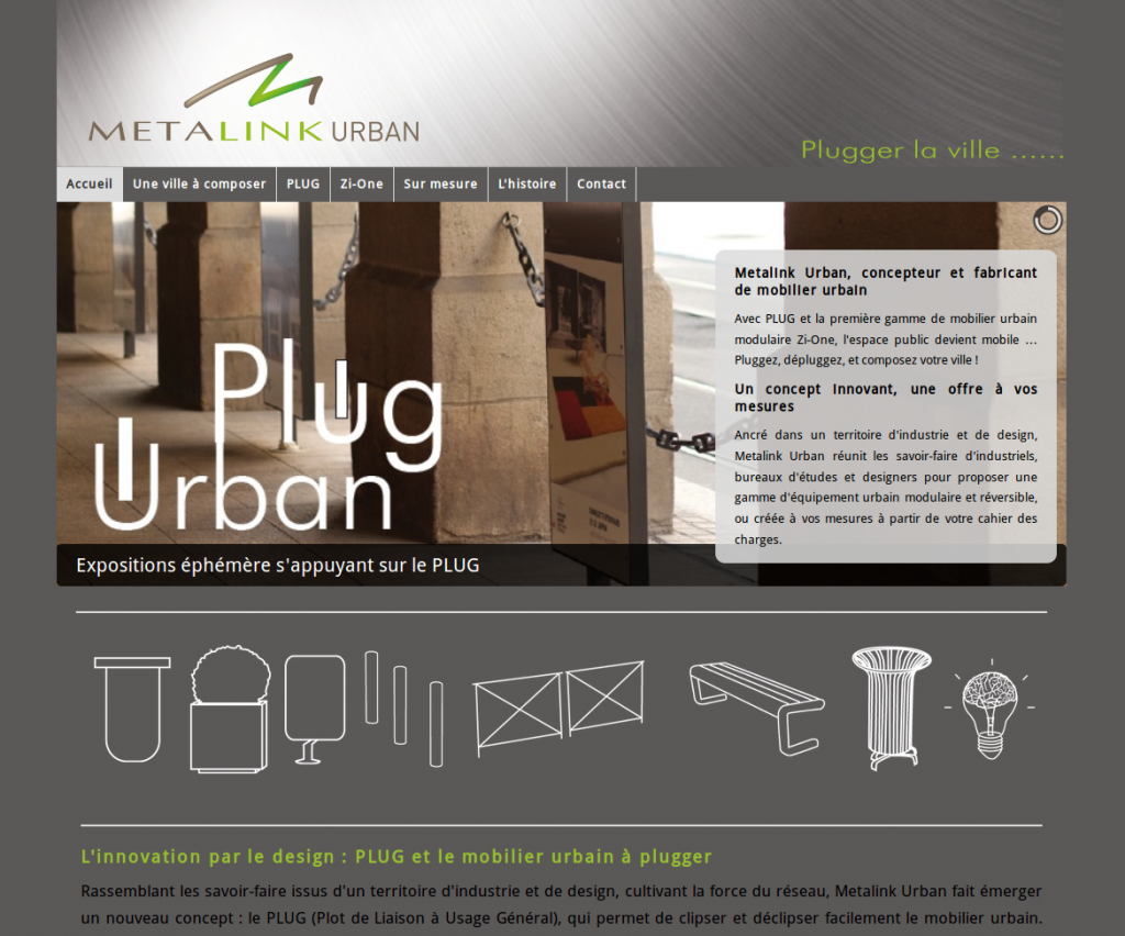 Screenshot du site de Metalink Urban